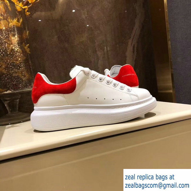 Alexander McQueen Oversized Sneakers White/Suede Red - Click Image to Close