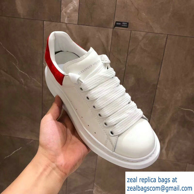 Alexander McQueen Oversized Sneakers White/Suede Red - Click Image to Close