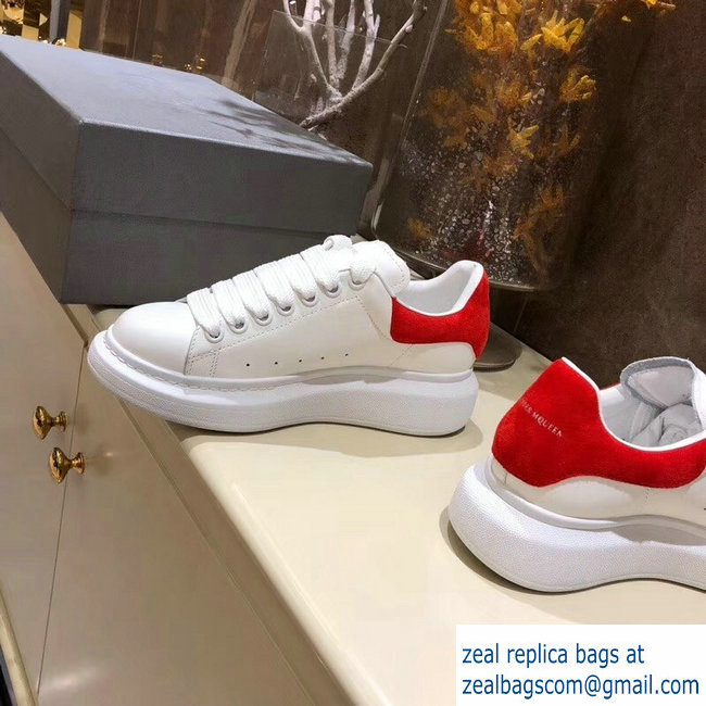 Alexander McQueen Oversized Sneakers White/Suede Red - Click Image to Close