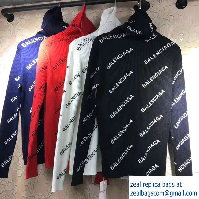 Balenciaga All Over Logo Turtleneck sweater 2018 - Click Image to Close