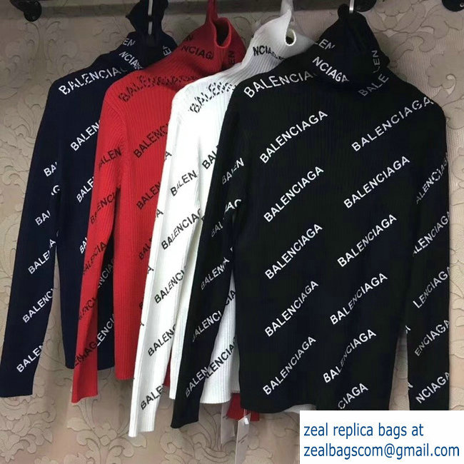 Balenciaga All Over Logo Turtleneck sweater 2018