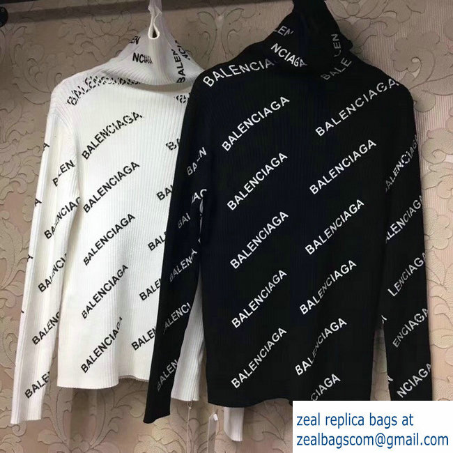 Balenciaga All Over Logo Turtleneck sweater 2018 - Click Image to Close