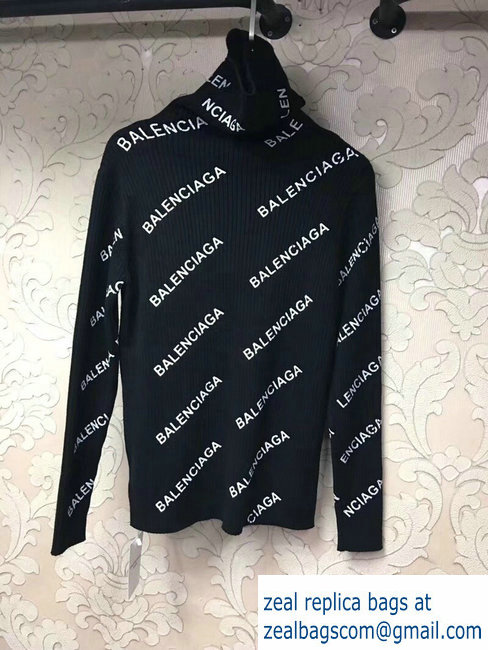 Balenciaga All Over Logo Turtleneck sweater 2018 - Click Image to Close
