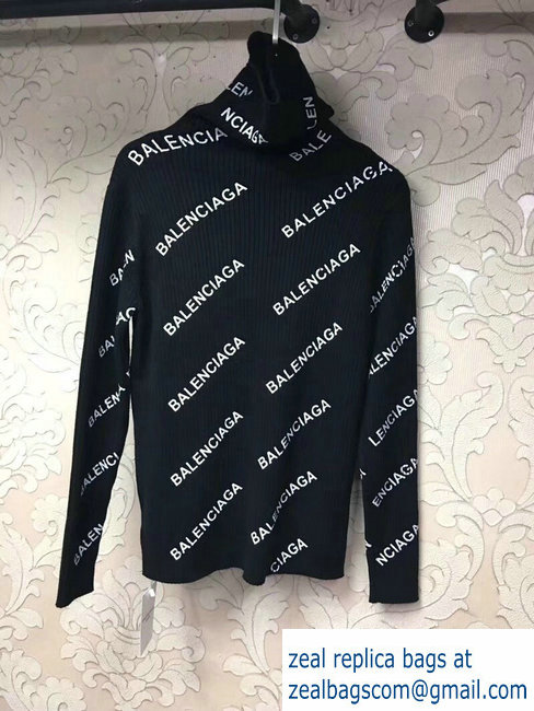 Balenciaga All Over Logo Turtleneck sweater 2018