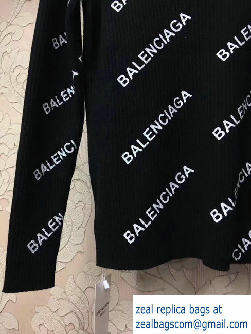 Balenciaga All Over Logo Turtleneck sweater 2018