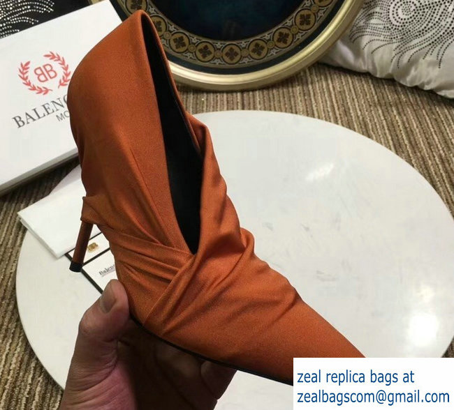 Balenciaga Heel 10cm Knife Draped Stretch Jersey Satin Pumps Caramel 2019 - Click Image to Close