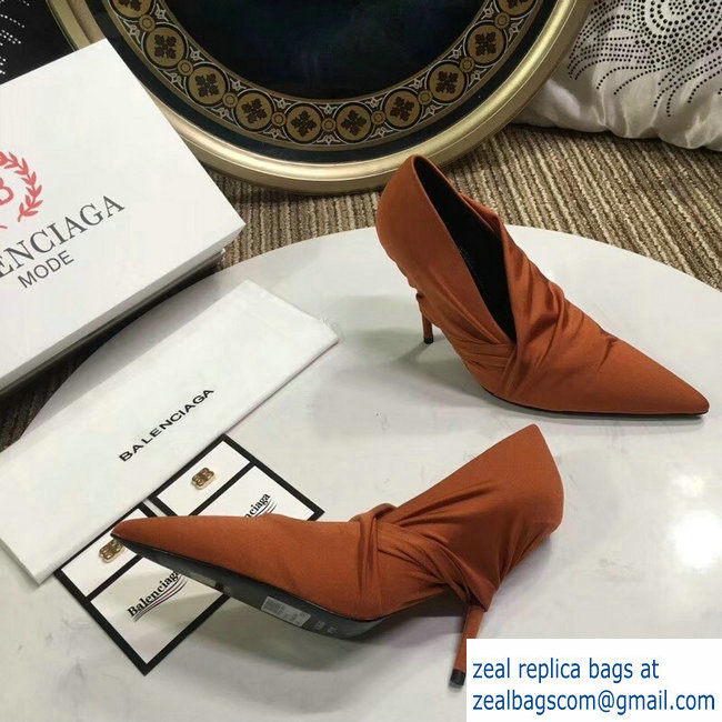 Balenciaga Heel 10cm Knife Draped Stretch Jersey Satin Pumps Caramel 2019 - Click Image to Close