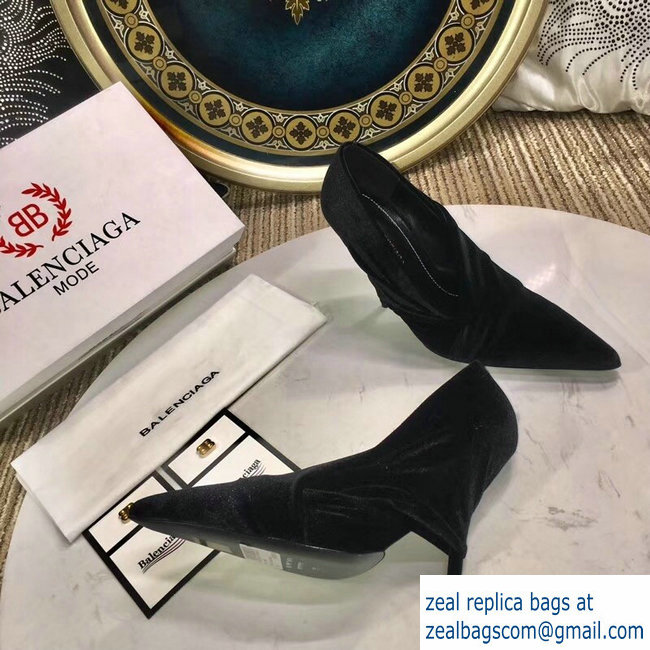 Balenciaga Heel 10cm Knife Draped Stretch Jersey Satin Pumps So Black 2019 - Click Image to Close