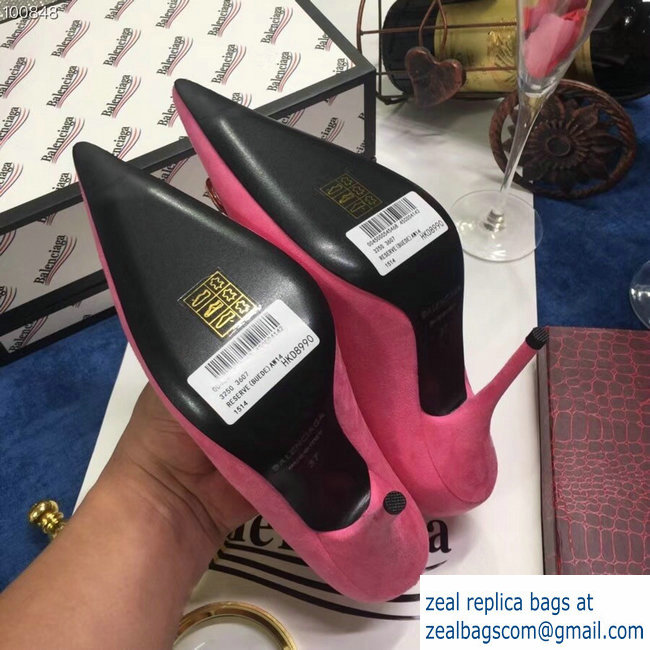 Balenciaga Heel 10cm Pointed Toe BB Pumps Pink 2018 - Click Image to Close