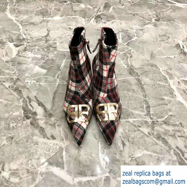 Balenciaga Heel 4cm Pointed Toe BB Booties Flannel 01 2018