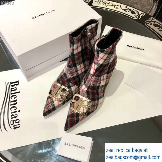 Balenciaga Heel 4cm Pointed Toe BB Booties Flannel 01 2018