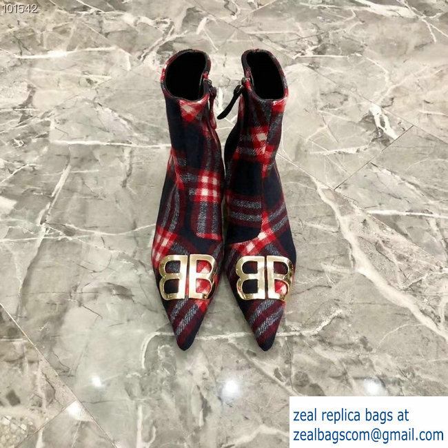 Balenciaga Heel 4cm Pointed Toe BB Booties Flannel 02 2018