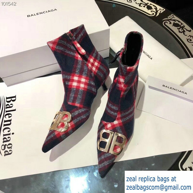 Balenciaga Heel 4cm Pointed Toe BB Booties Flannel 02 2018