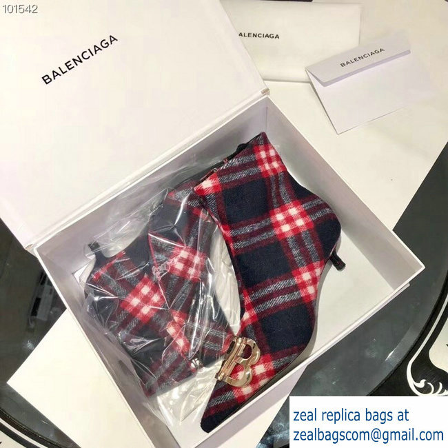 Balenciaga Heel 4cm Pointed Toe BB Booties Flannel 02 2018 - Click Image to Close