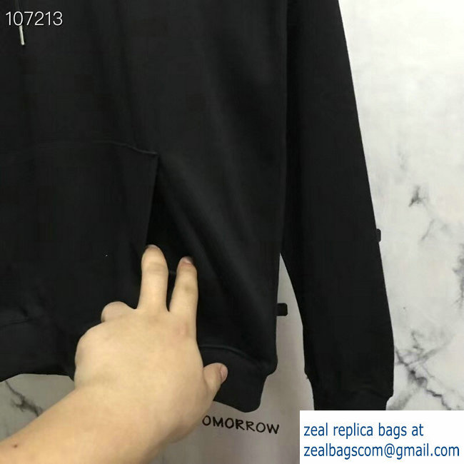 Balenciaga Logo Hoodie Sweater Black 2018 - Click Image to Close