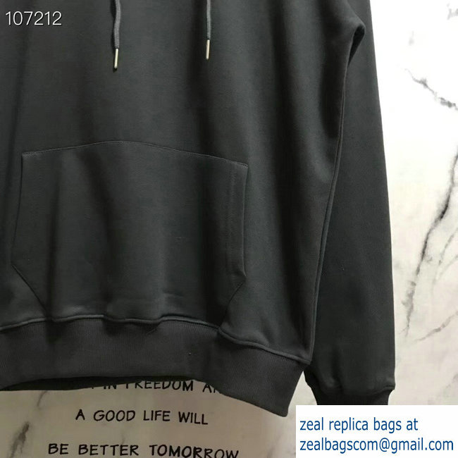 Balenciaga Logo Hoodie Sweater Gray 2018