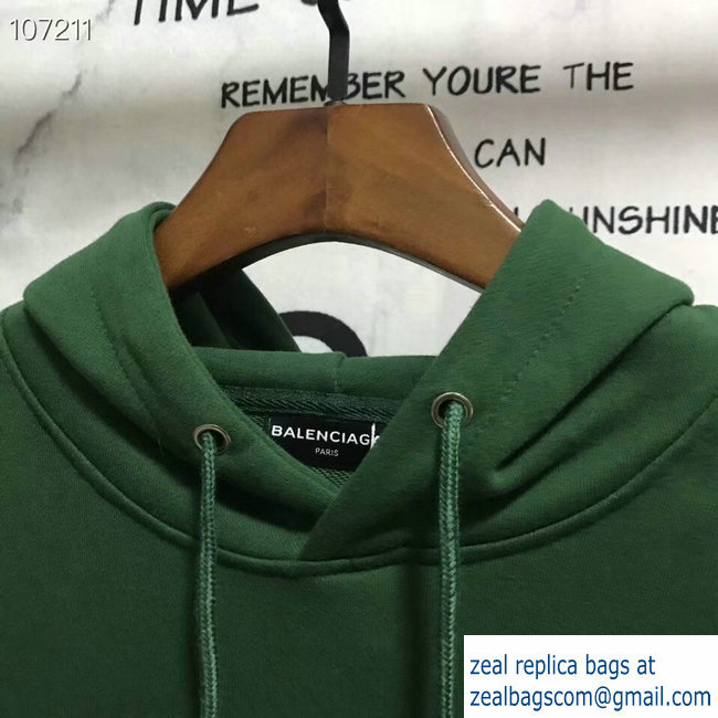 Balenciaga Logo Hoodie Sweater Green 2018