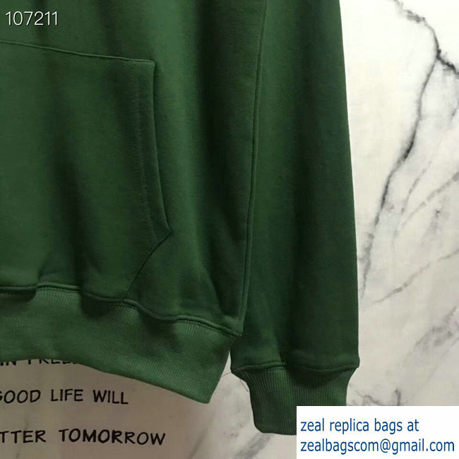 Balenciaga Logo Hoodie Sweater Green 2018