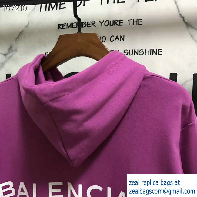 Balenciaga Logo Hoodie Sweater Purple 2018