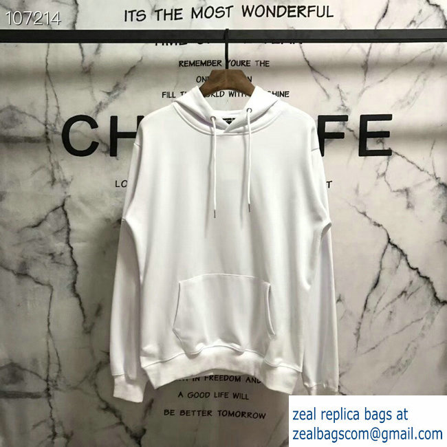 Balenciaga Logo Hoodie Sweater White 2018 - Click Image to Close