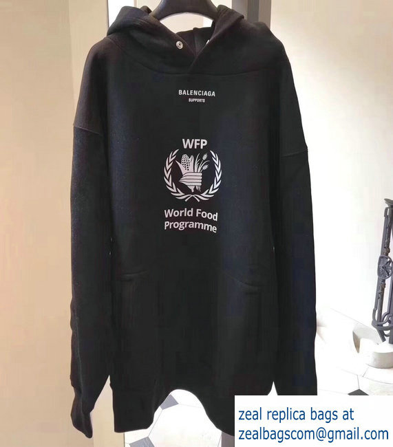 Balenciaga Supports World Food Programme Hoodie Sweater Black 2018 - Click Image to Close