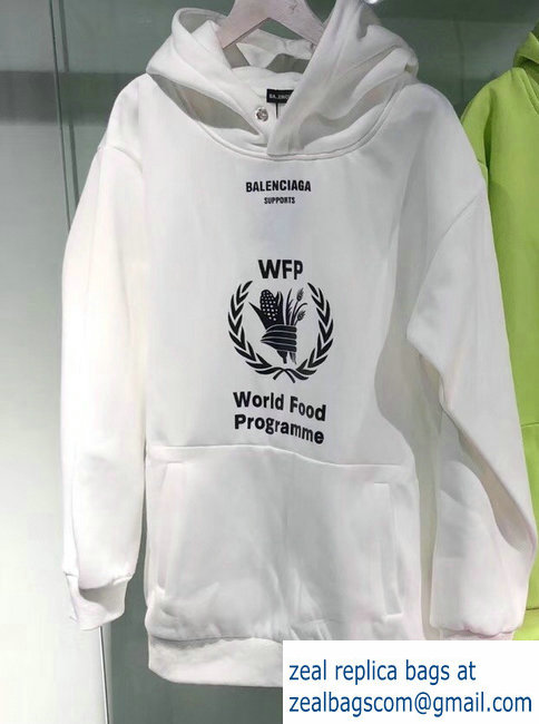 Balenciaga Supports World Food Programme Hoodie Sweater White 2018 - Click Image to Close