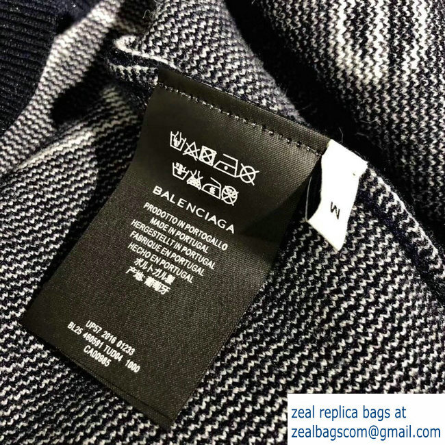 Balenciaga Supports World Food Programme Turtleneck Sweater Dark Blue 2018 - Click Image to Close