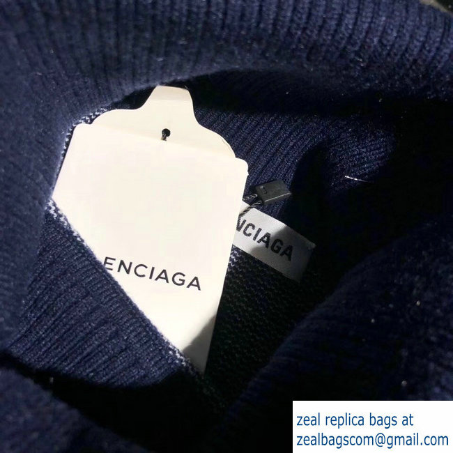 Balenciaga Supports World Food Programme Turtleneck Sweater Dark Blue 2018 - Click Image to Close