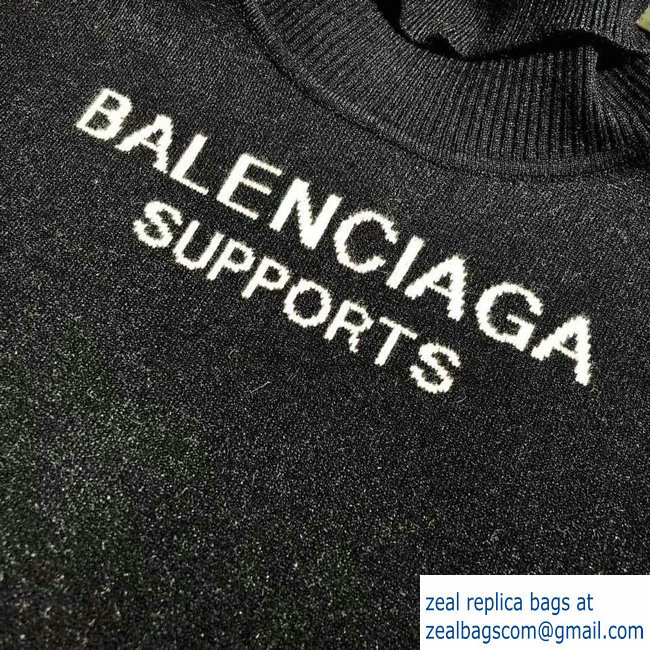 Balenciaga Supports World Food Programme Turtleneck Sweater Dark Blue 2018 - Click Image to Close