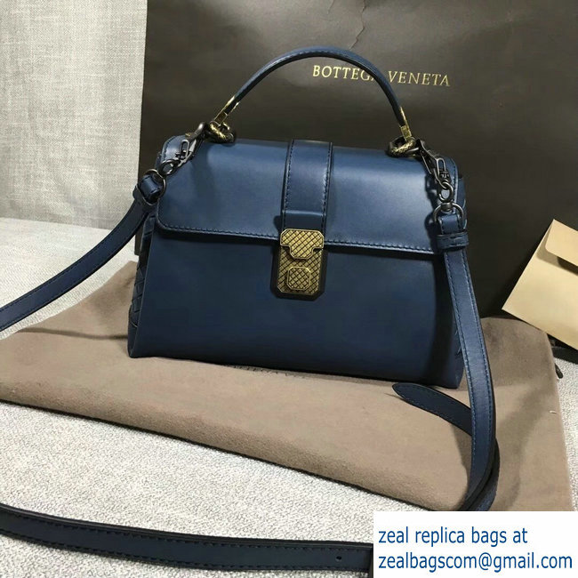 Bottega Veneta Calf Piazza Bag Blue 2018