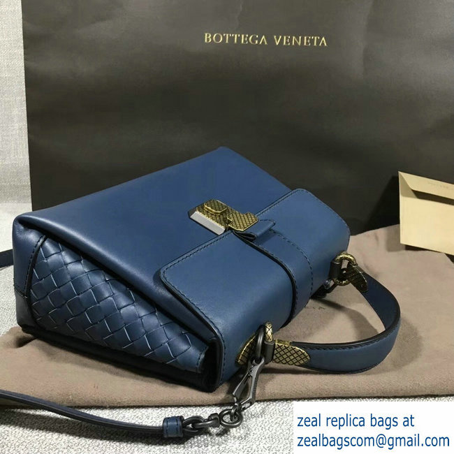 Bottega Veneta Calf Piazza Bag Blue 2018