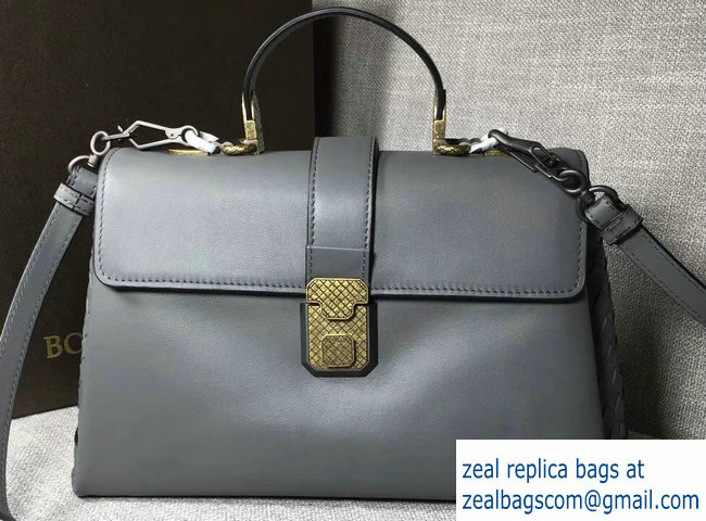 Bottega Veneta Calf Piazza Bag Gray 2018 - Click Image to Close