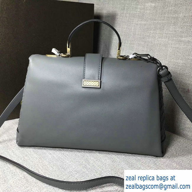 Bottega Veneta Calf Piazza Bag Gray 2018 - Click Image to Close