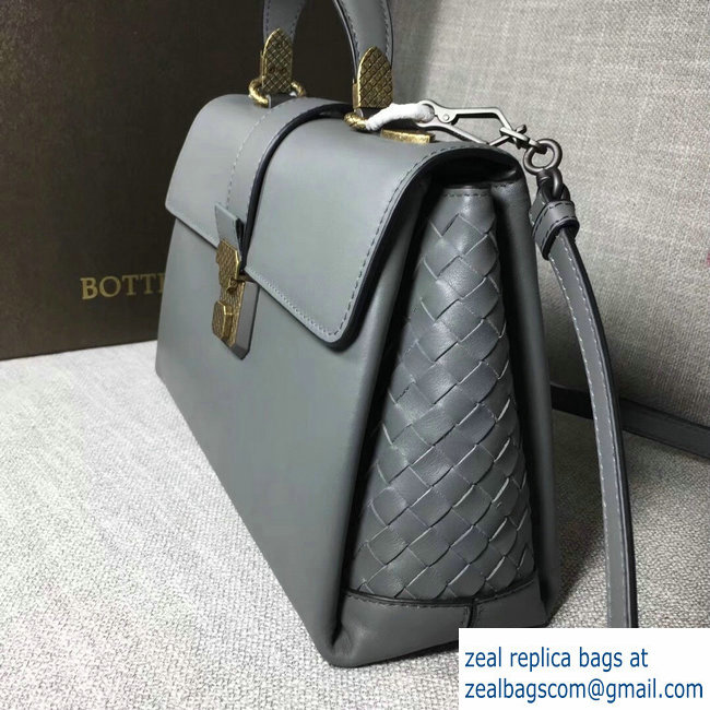 Bottega Veneta Calf Piazza Bag Gray 2018 - Click Image to Close