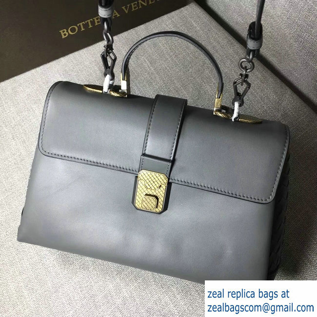 Bottega Veneta Calf Piazza Bag Gray 2018