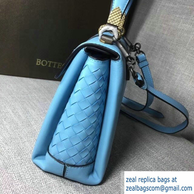 Bottega Veneta Calf Piazza Bag Sky Blue 2018