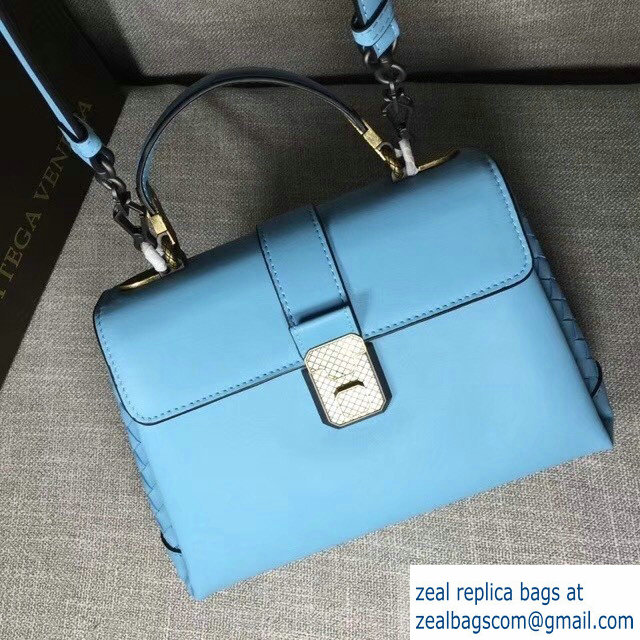 Bottega Veneta Calf Piazza Bag Sky Blue 2018