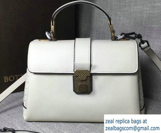 Bottega Veneta Calf Piazza Bag White 2018 - Click Image to Close