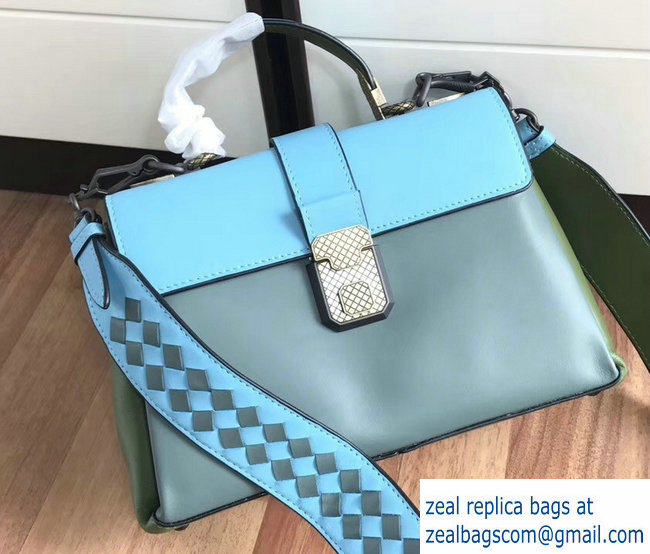 Bottega Veneta Calf Small Piazza Bag Sky Blue 2018 - Click Image to Close