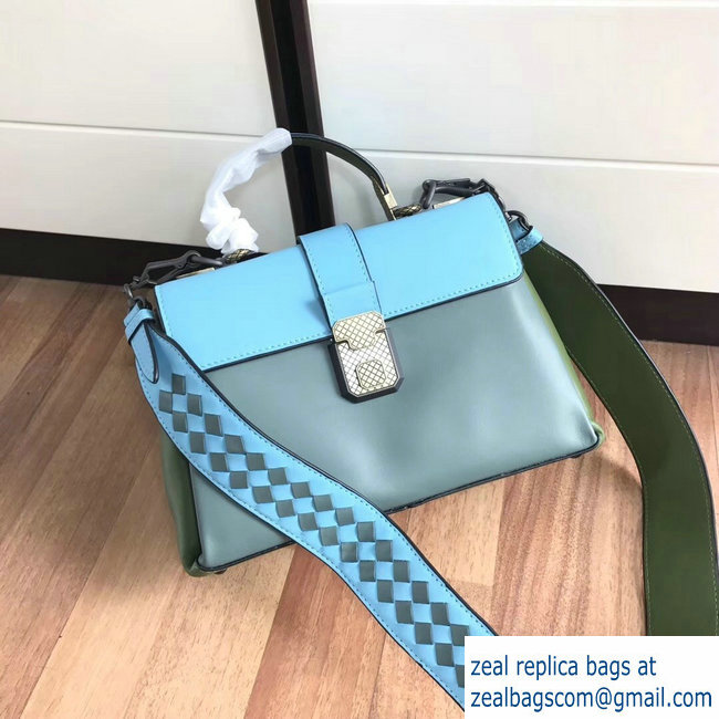 Bottega Veneta Calf Small Piazza Bag Sky Blue 2018 - Click Image to Close