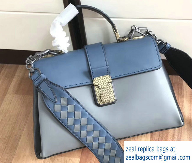 Bottega Veneta Calf Small Piazza Bag dark blue 2018 - Click Image to Close