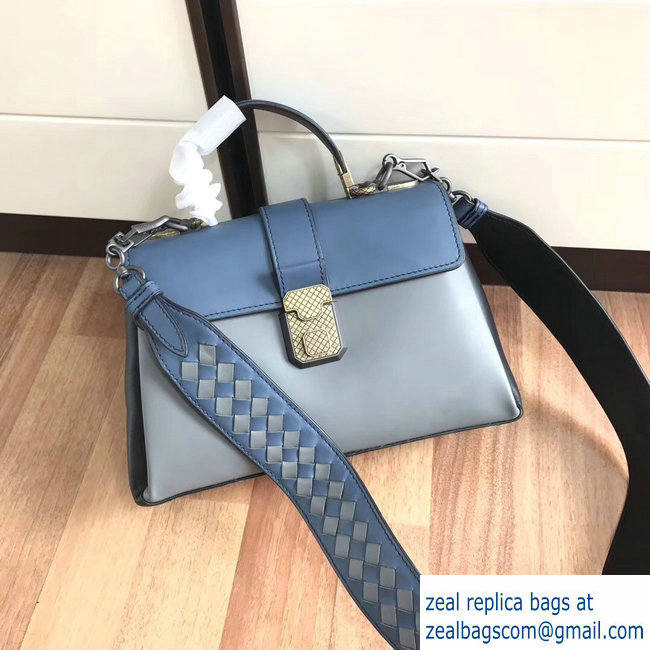 Bottega Veneta Calf Small Piazza Bag dark blue 2018