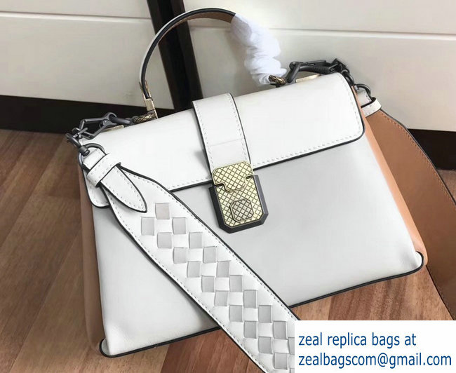 Bottega Veneta Calf Small Piazza Bag white 2018 - Click Image to Close