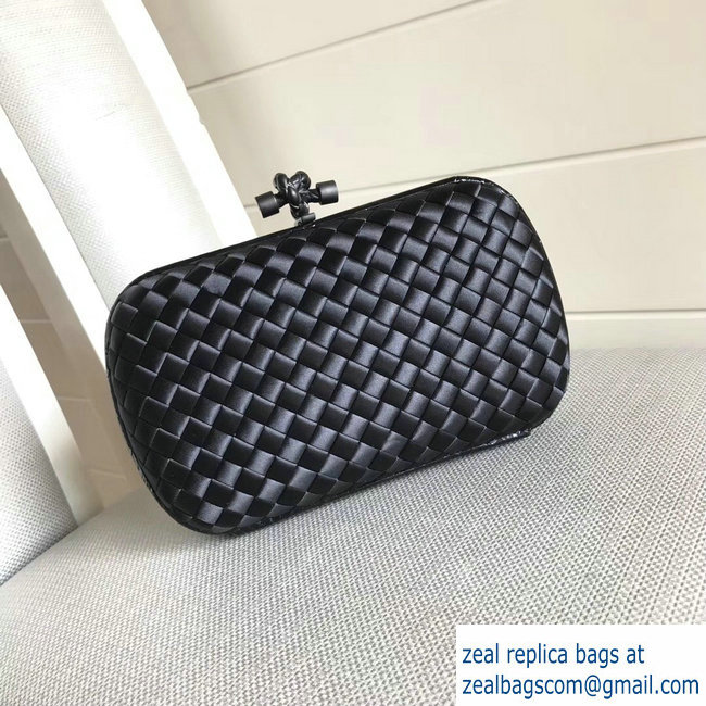 Bottega Veneta Intrecciato Chain Knot Clutch Bag Black 2018