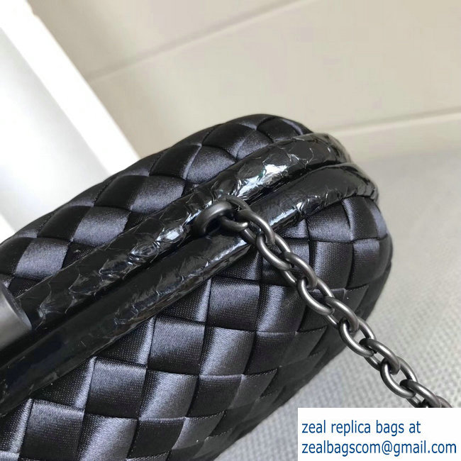 Bottega Veneta Intrecciato Chain Knot Clutch Bag Black 2018