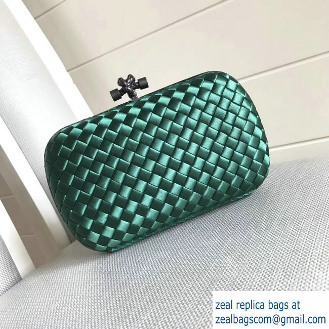 Bottega Veneta Intrecciato Chain Knot Clutch Bag Green 2018 - Click Image to Close