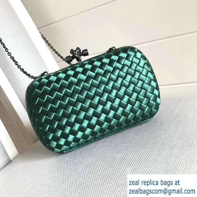 Bottega Veneta Intrecciato Chain Knot Clutch Bag Green 2018 - Click Image to Close