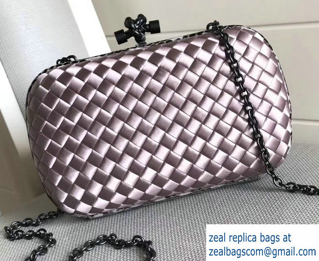 Bottega Veneta Intrecciato Chain Knot Clutch Bag Lilac 2018 - Click Image to Close