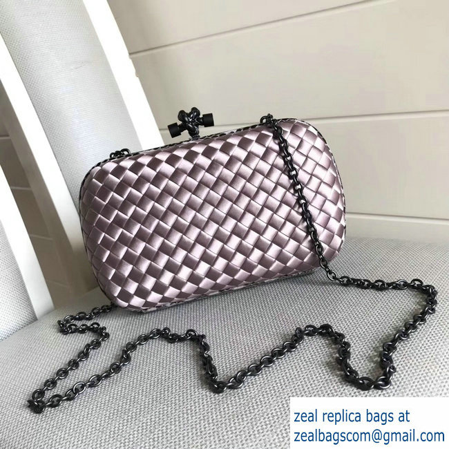 Bottega Veneta Intrecciato Chain Knot Clutch Bag Lilac 2018