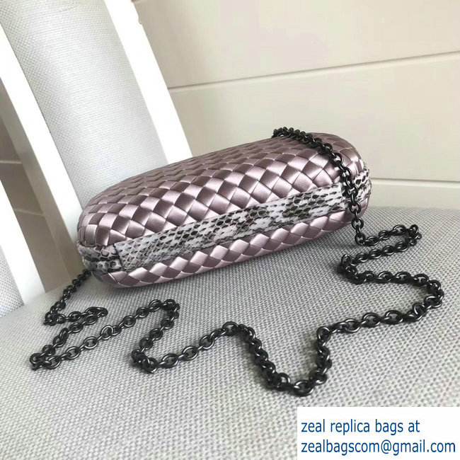 Bottega Veneta Intrecciato Chain Knot Clutch Bag Lilac 2018